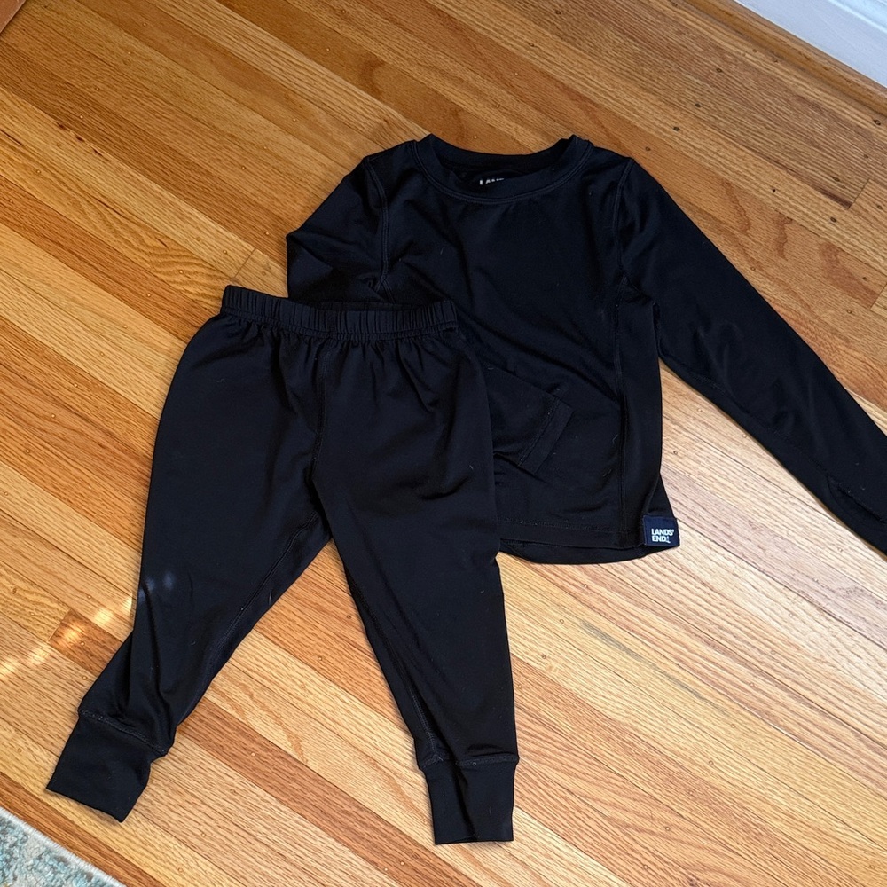 Lands' End Black Baselayer Set